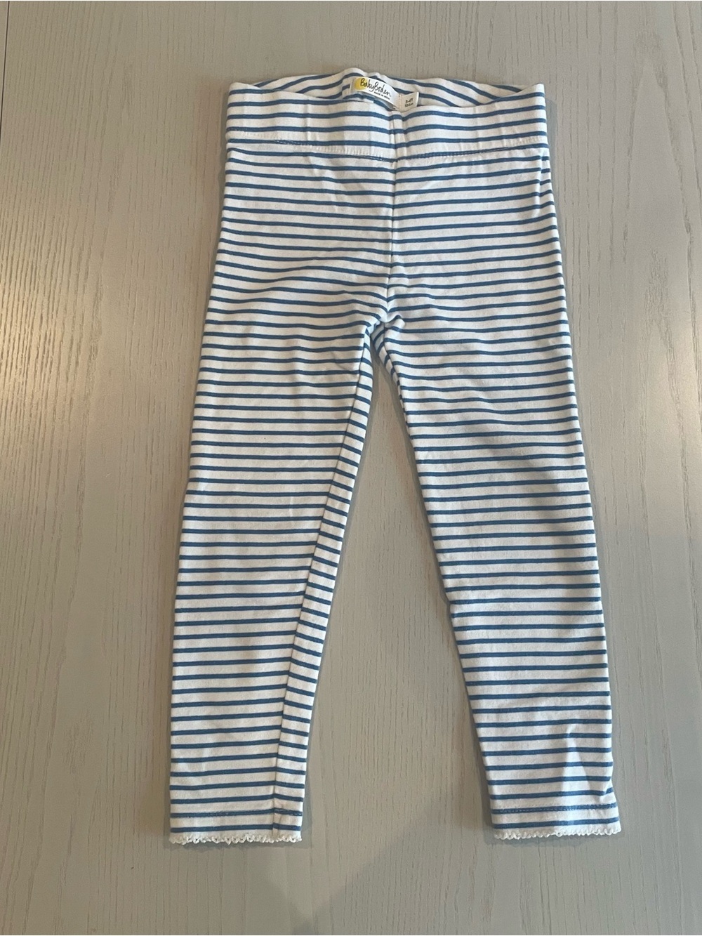 Mini Boden Striped Jersey Leggings - Size 3-4